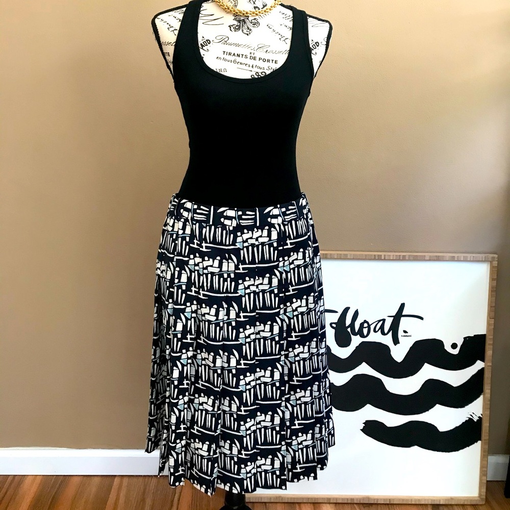 TORY BURCH Stretch Poplin Pleated KneeLength Skirt